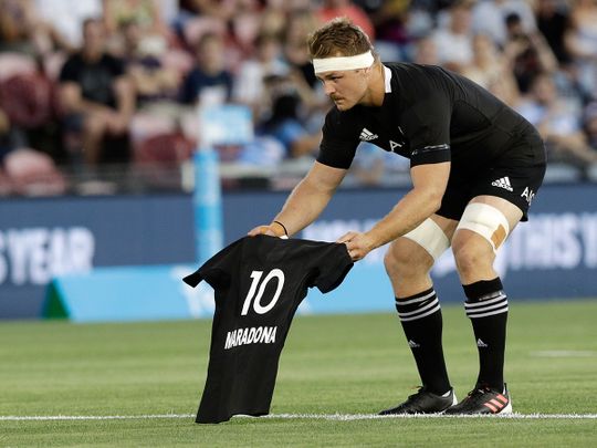 New Zealand All Blacks pay tribute to Diego Maradona ahead of Argentina game